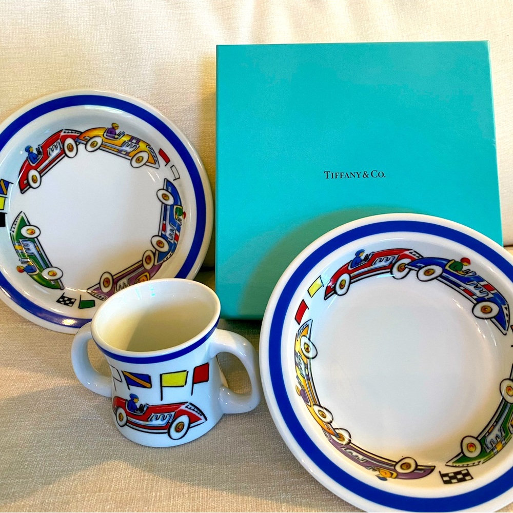 Tiffany & Co Race Cars Baby China Set
